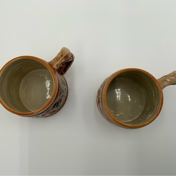 Vintage 2 SANYO JAPAN CUPS Ceramic German Style Stein Beer Cups. 3” Tall - Picture 6 of 6